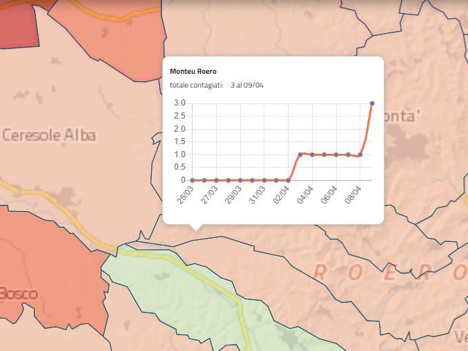 Segnalato un caso di coronavirus a Monteu Roero