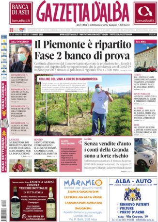 La copertina di Gazzetta d’Alba in edicola martedì 5 maggio