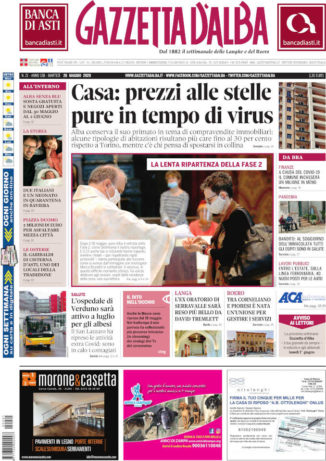 La copertina di Gazzetta d’Alba in edicola martedì 26 maggio
