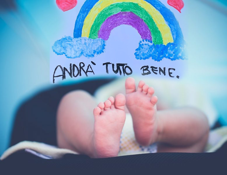 Bavaglino Neonato 'Andr&agrave; Tutto Bene' - 100% Cotone E Certificato Oeko-Tex