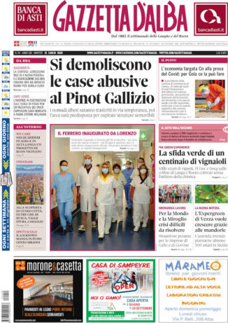 La copertina di Gazzetta d’Alba in edicola martedì 21 luglio