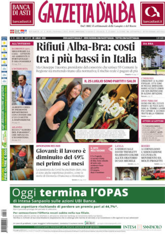 La copertina di Gazzetta d’Alba in edicola martedì 28 luglio