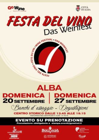 Festa del vino di Go wine, primo appuntamento ad Alba domenica 20