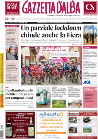 La copertina di Gazzetta d’Alba in edicola martedì 27 ottobre