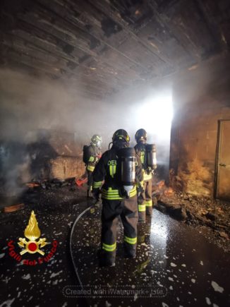 Incendio nella notte a Diano d'Alba, a fuoco una legnaia 1