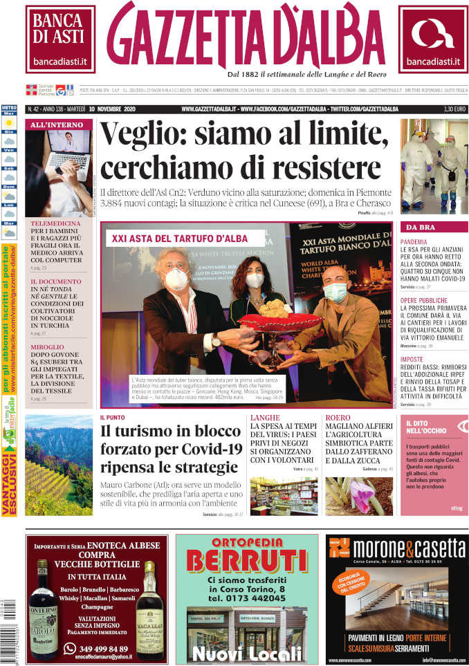 La copertina di Gazzetta d’Alba in edicola martedì 10 novembre