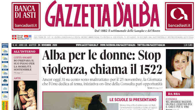 La copertina di Gazzetta d’Alba in edicola martedì 24 novembre