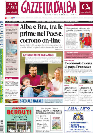 La copertina di Gazzetta d’Alba in edicola martedì 1° dicembre