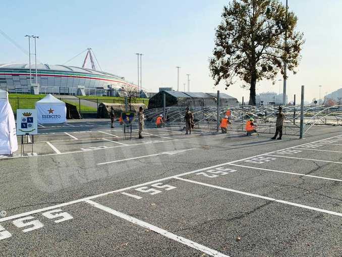 Punto medico allestito allo stadio della Juventus per i test rapidi 1