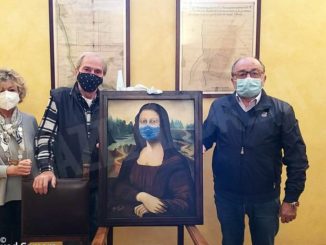 La Gioconda di Gianfranco Pereno ha la mascherina ed è in Municipio 1