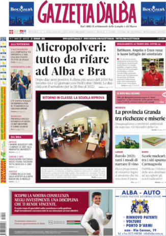 La copertina di Gazzetta d’Alba in edicola martedì 12 gennaio