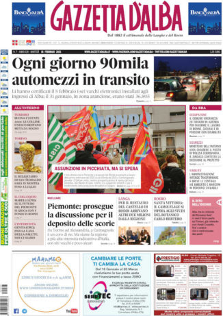 La copertina di Gazzetta d’Alba in edicola martedì 16 febbraio