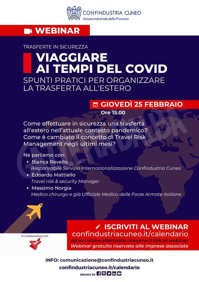 Viaggi di lavoro all’estero, se ne parla in un seminario di Confindustria