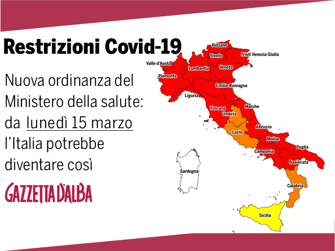 L'Italia sta per diventare, in gran parte, zona rossa