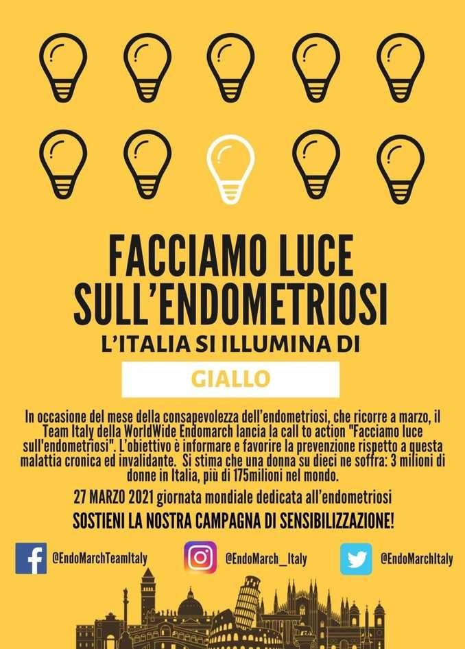 Alba: le torri si illuminano di giallo per la Giornata mondiale dell’endometriosi