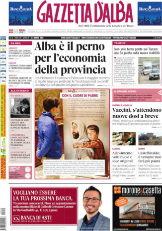 La copertina di Gazzetta d’Alba in edicola martedì 23 marzo