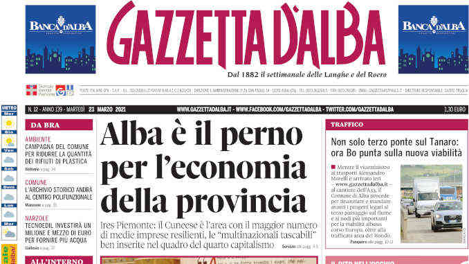 La copertina di Gazzetta d’Alba in edicola martedì 23 marzo