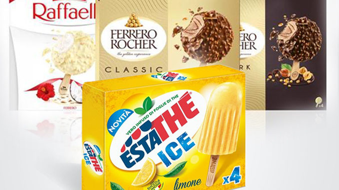Ferrero lancia la sfida sui gelati confezionati: gli stecchi Ferrero Rocher, nelle versioni Classic e Dark, Raffaello, ed i ghiaccioli all'Estathé