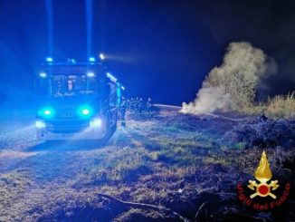 Incendio di sterpaglie tra Grana e Casorzo nel Monferrato