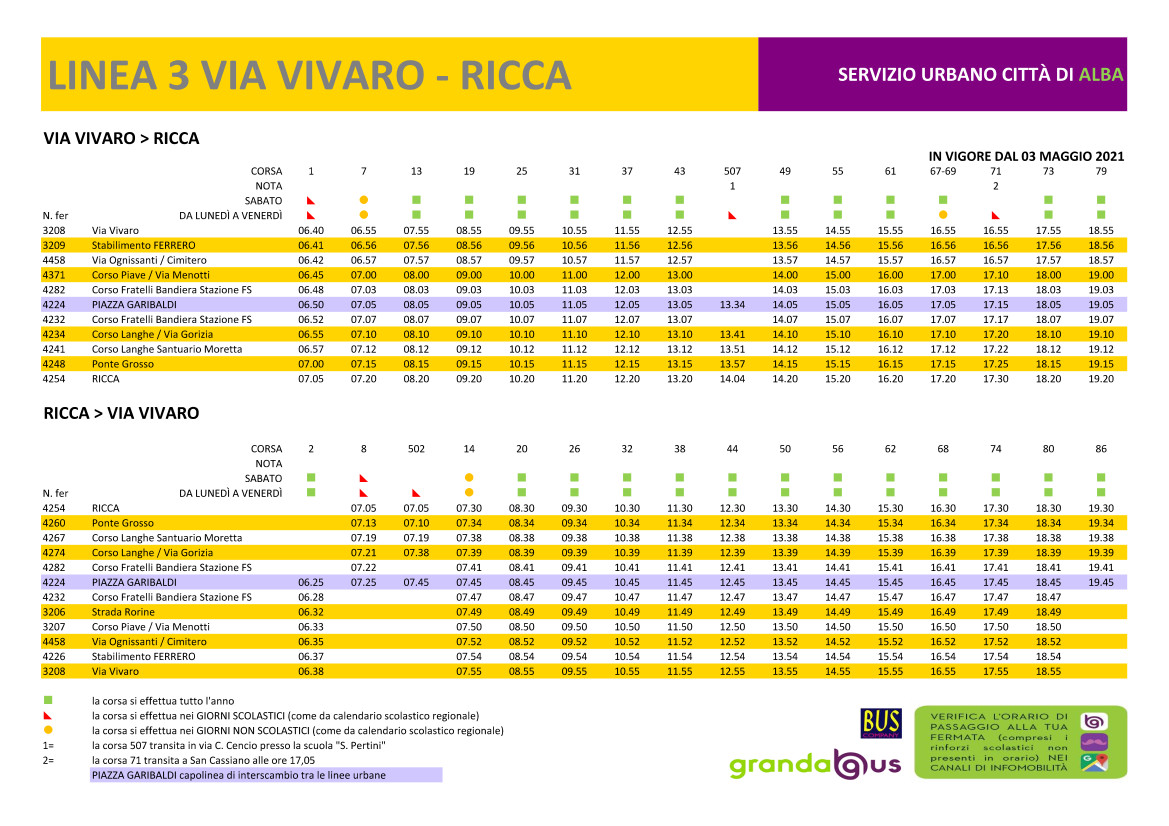 Dal 19 maggio nuovi servizi di trasporto per i Cimiteri di Alba e Mussotto