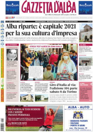 La copertina di Gazzetta d’Alba in edicola martedì 4 maggio