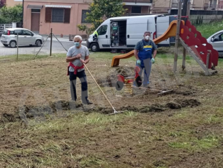 Protezione civile di Dogliani impegnata al parco Robinson 1