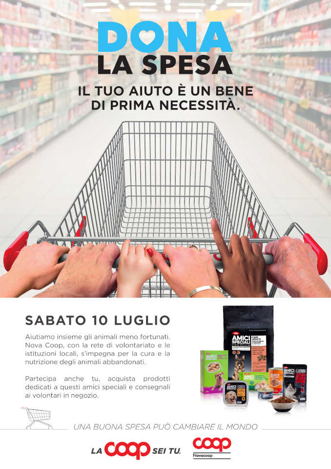 Il 10 luglio alla Nova Coop di Bra, Cuneo e Savigliano la raccolta alimentare per canili e gattili