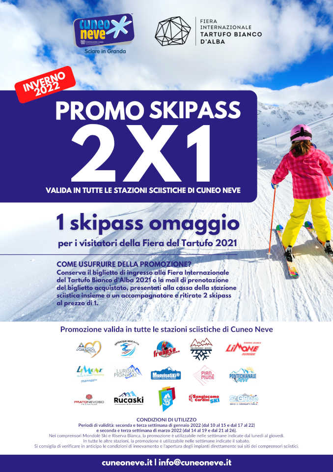 Cuneo neve offre due ski pass al prezzo di uno a chi visita la Fiera di Alba