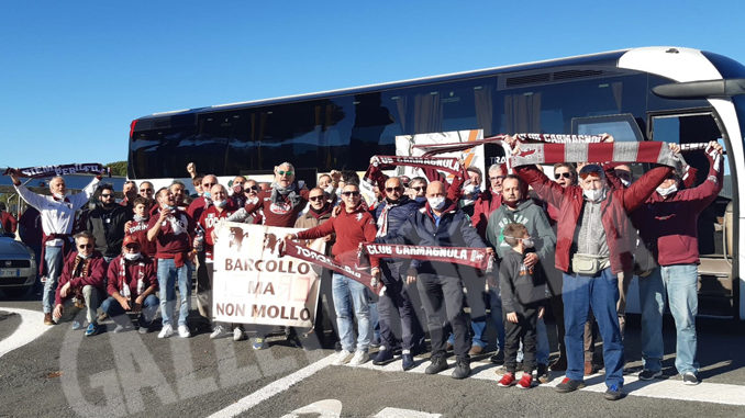 Toro club Bra con il gruppo di Carmagnola, grande tifoseria allo Stadio "Picco" di La Spezia