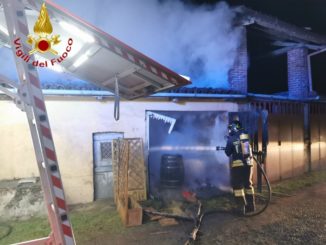 Incendio di un garage a Frinco