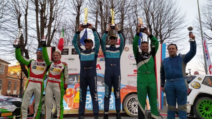 Re e Florean brindano a Canelli al 5° rally Vigneti monferrini 1