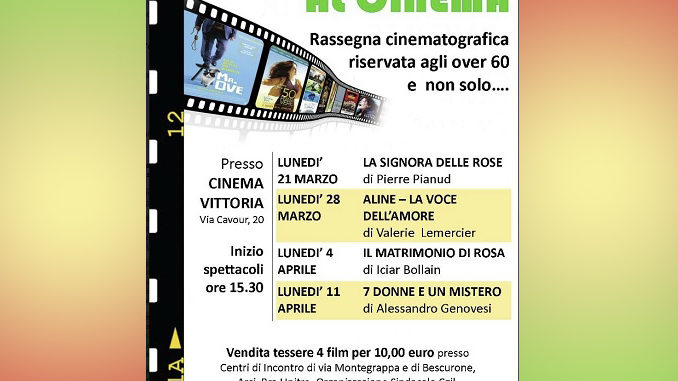 Grand’età al cinema: a Bra quattro film a 10 euro