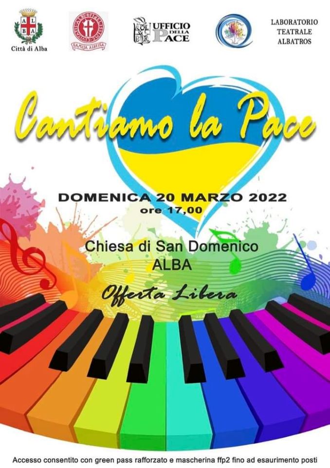 Cantiamo per la pace, domenica un concerto con raccolta fondi per la popolazione ucraina