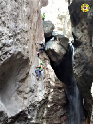 Intervento di recupero di una donna bloccata lungo la via Ferrata Orrido di Foresto nel comune di Bussoleno