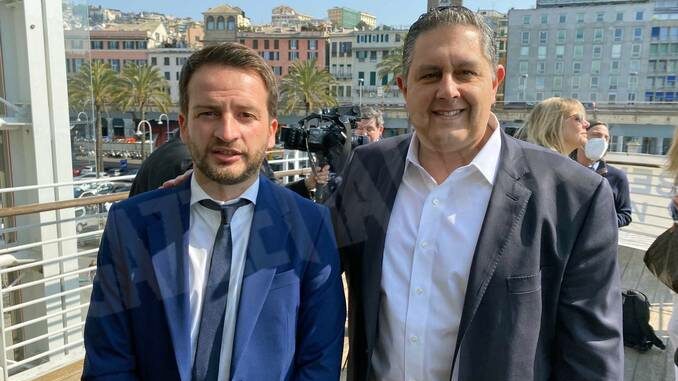 Luca Quaglia e Giovanni Toti Il sandamianese Luca Quaglia nominato segretario astigiano di Italia al centro