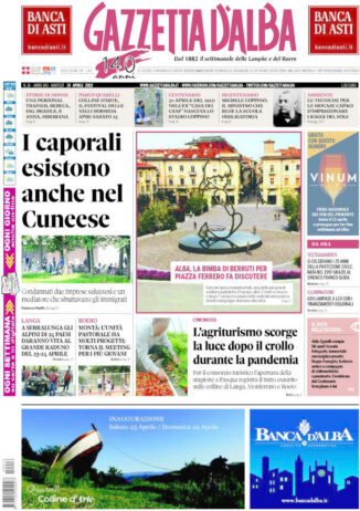 La copertina di Gazzetta d’Alba in edicola sabato 16 aprile
