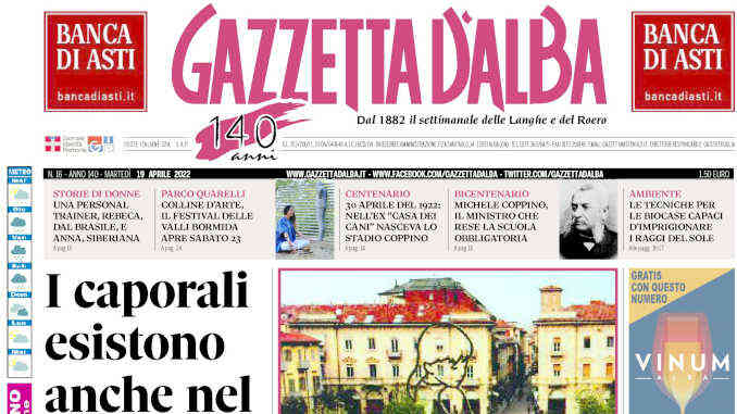 La copertina di Gazzetta d’Alba in edicola sabato 16 aprile