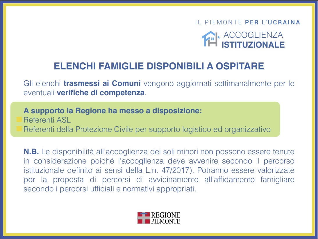 Piano emergenza Ucraina Piemonte: i numeri dell’accoglienza 13