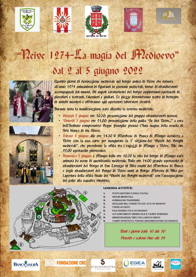 Neive 1274: la magia del Medioevo, dal 2 al 5 giugno