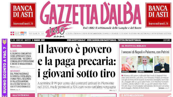 La copertina di Gazzetta d’Alba in edicola martedì 3 maggio