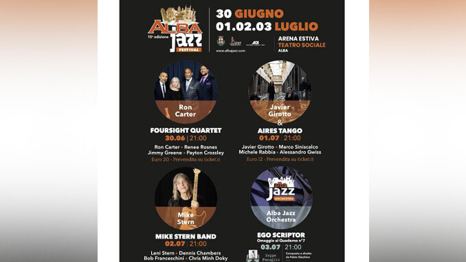 Alba jazz festival 2022 15ª edizione: i parte il 30 giugno con Ron Carter