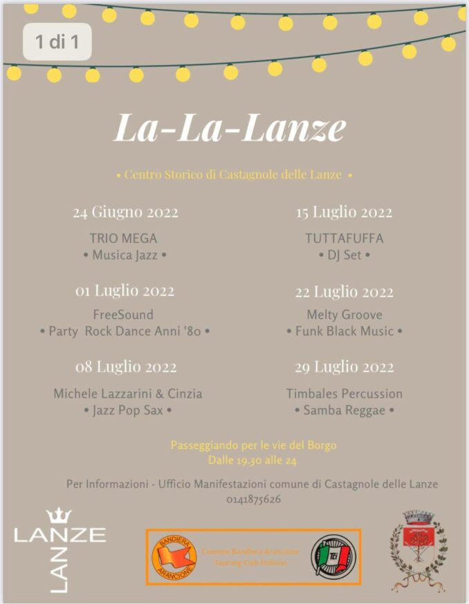 Un mese di musica nel borgo antico di Castagnole delle Lanze