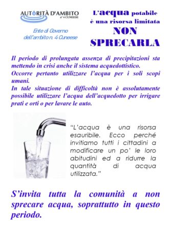 L’acqua potabile è una risorsa limitata: indicazioni per non sprecarla