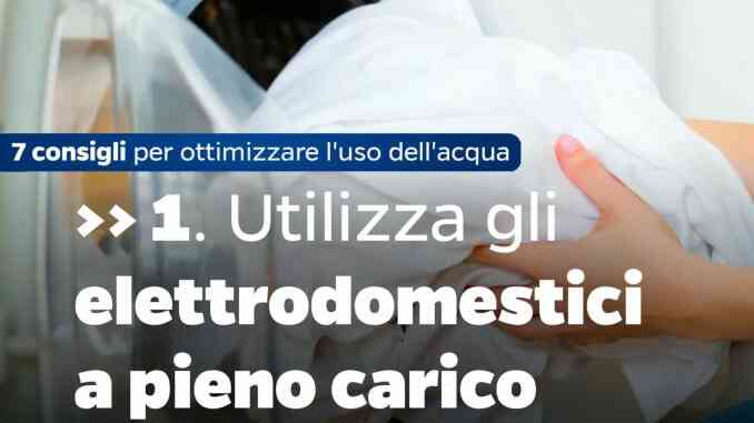 Sette consigli per ottimizzare l'uso dell'acqua