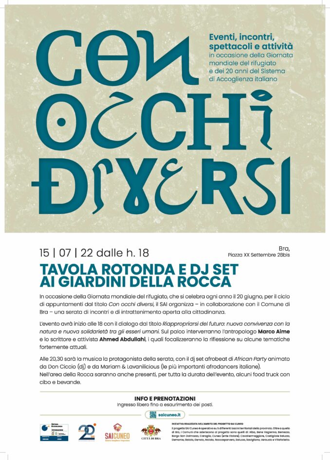 Giornata mondiale del rifugiato: il progetto SAI Cuneo e il Comune di Bra insieme per un evento aperto alla cittadinanza