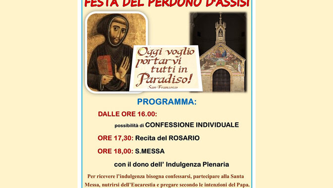 “Il perdono di assisi” apre le iniziative delle Clarisse braidesi