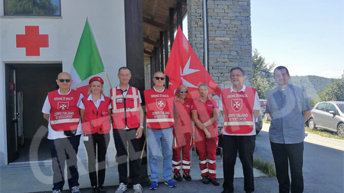 Alcuni volontari braidesi del Cisom al Santuario di Valmala in Valle Varaita 1