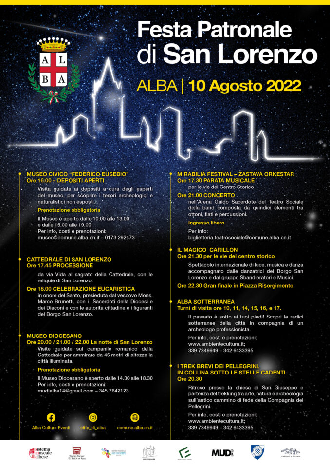 Alba festeggia San Lorenzo, con una serie di eventi mercoledì 10 agosto 1