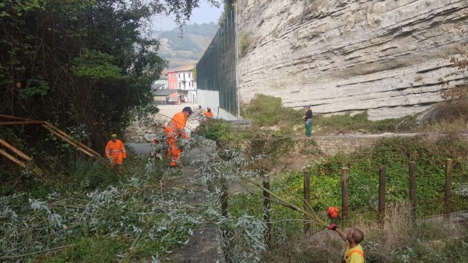 La Protezione civile ha ripulito il rio Santa Maria per evitare allagamenti dalla collina di Santa Libera