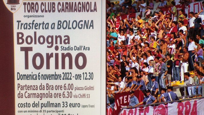 Il Toro Club Bra e Carmagnola in trasferta a Bologna
